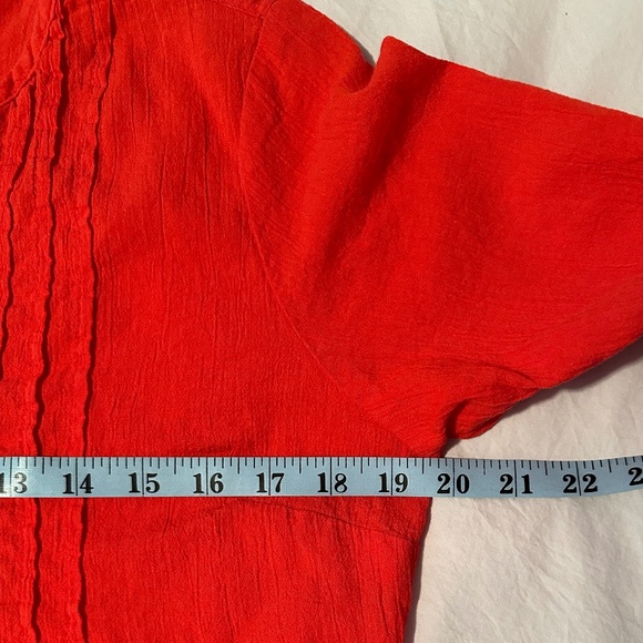L.L.Bean Camp Blouse Tunic in Red Poppy Color Size Small - Picture 3 of 7